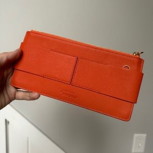Baume & Mercier Petite Promesse Orange Leather Wallet Clutch